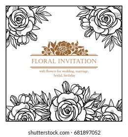 Invitation with floral background