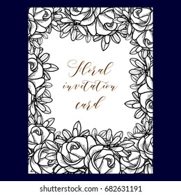 Invitation with floral background