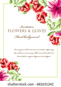 Invitation with floral background