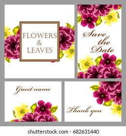 Invitation with floral background