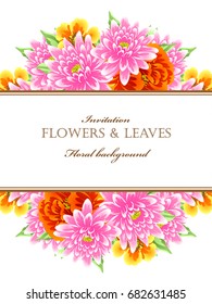 Invitation with floral background