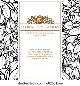 Invitation with floral background