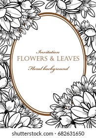 Invitation with floral background