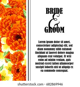 Invitation with floral background
