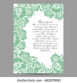 Invitation with floral background