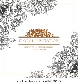 Invitation with floral background