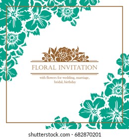 Invitation with floral background