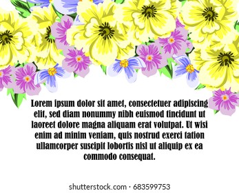 Invitation with floral background