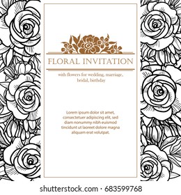 Invitation with floral background