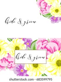 Invitation with floral background