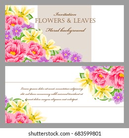Invitation with floral background
