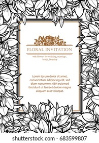 Invitation with floral background