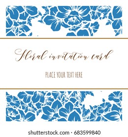 Invitation with floral background