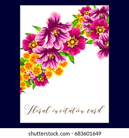 Invitation with floral background