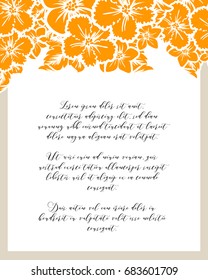 Invitation with floral background