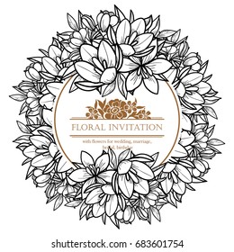 Invitation with floral background