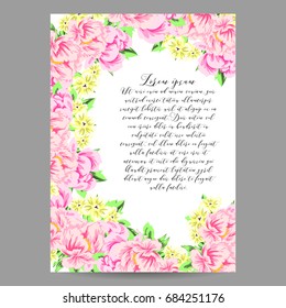 Invitation with floral background
