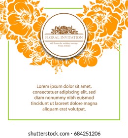 Invitation with floral background
