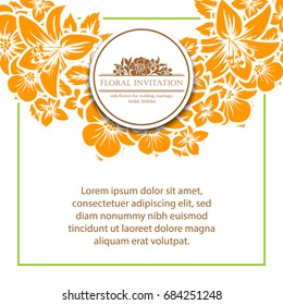 Invitation with floral background