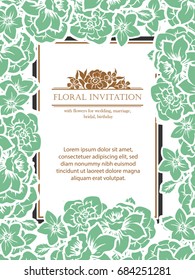 Invitation with floral background