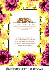 Invitation with floral background