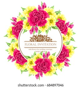 Invitation with floral background