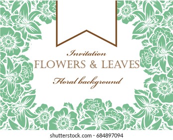 Invitation with floral background