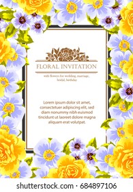 Invitation with floral background