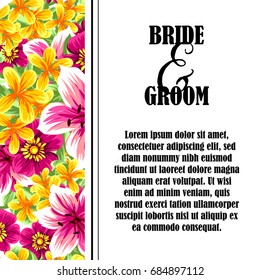 Invitation with floral background