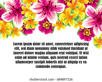 Invitation with floral background