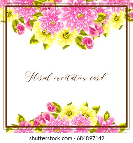 Invitation with floral background