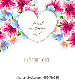 Invitation with floral background