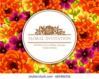 Invitation with floral background