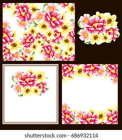Invitation with floral background