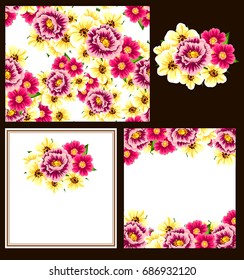 Invitation with floral background