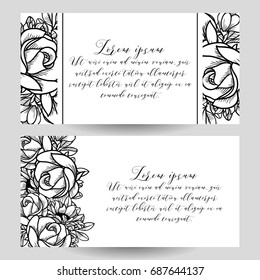 Invitation with floral background