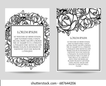 Invitation with floral background