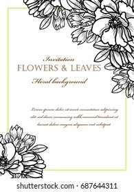 Invitation with floral background