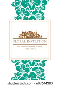 Invitation with floral background