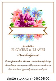 Invitation with floral background