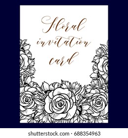 Invitation with floral background