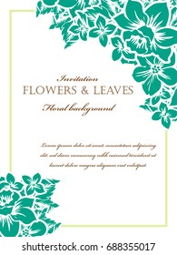 Invitation with floral background