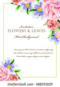 Invitation with floral background