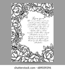 Invitation with floral background