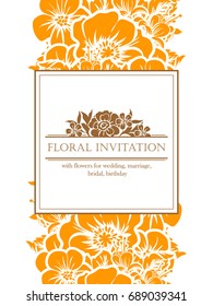 Invitation with floral background