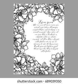 Invitation with floral background