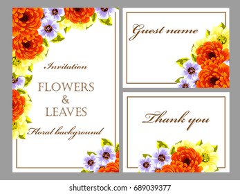 Invitation with floral background