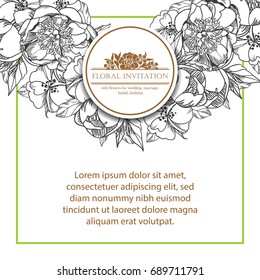 Invitation with floral background