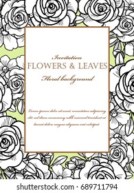 Invitation with floral background