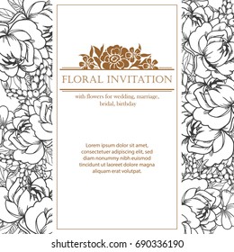 Invitation with floral background